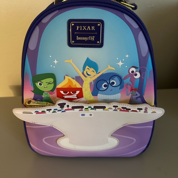 Loungefly Handbags - Loungefly Purple and Blue Pixar Inside Out Toy Backpack